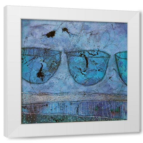 Alles in Blau White Modern Wood Framed Art Print by Schmalzl, Franziska
