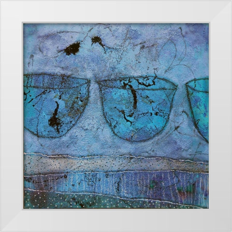 Alles in Blau White Modern Wood Framed Art Print by Schmalzl, Franziska