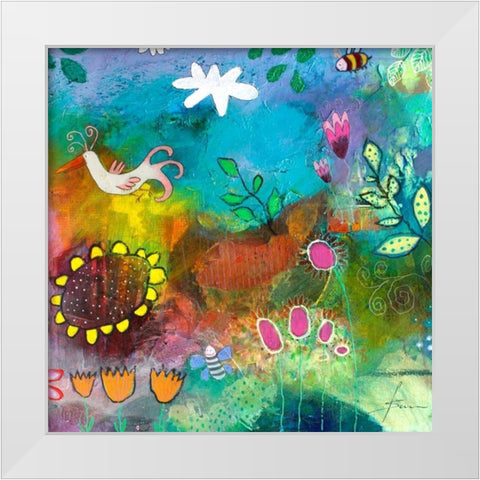 Goldkehlchen Teil II White Modern Wood Framed Art Print by Schmalzl, Franziska