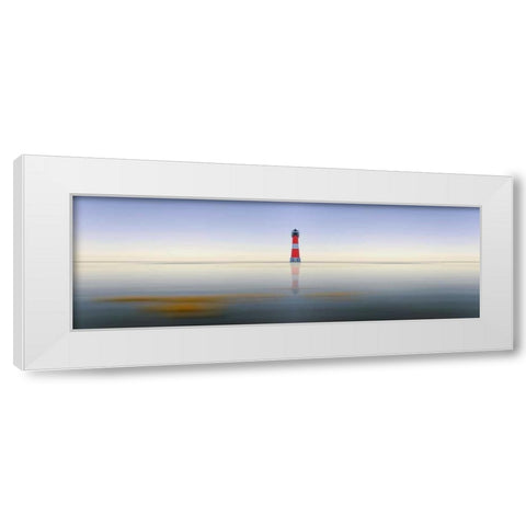 Leuchtturm Panorama White Modern Wood Framed Art Print by Rossmeissl, Gerhard
