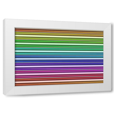 Color Lines II White Modern Wood Framed Art Print by Rossmeissl, Gerhard