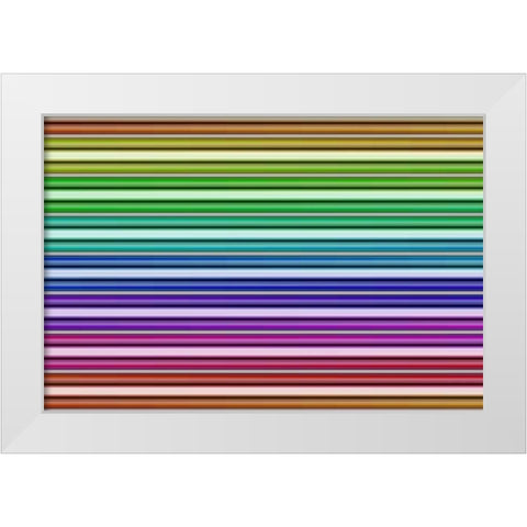 Color Lines II White Modern Wood Framed Art Print by Rossmeissl, Gerhard