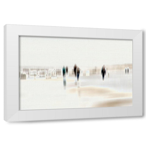 Walking People I White Modern Wood Framed Art Print by Rossmeissl, Gerhard