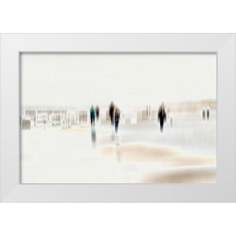 Walking People I White Modern Wood Framed Art Print by Rossmeissl, Gerhard