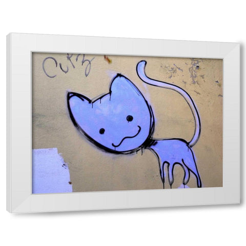 Katze 1 White Modern Wood Framed Art Print by Weissing, Gerd