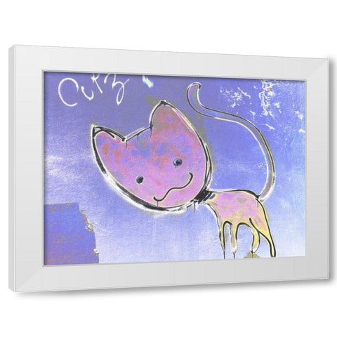Katze 2 White Modern Wood Framed Art Print by Weissing, Gerd