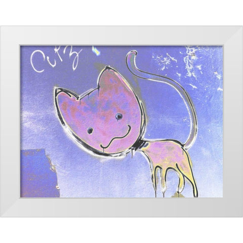 Katze 2 White Modern Wood Framed Art Print by Weissing, Gerd
