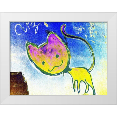 Katze 3 White Modern Wood Framed Art Print by Weissing, Gerd