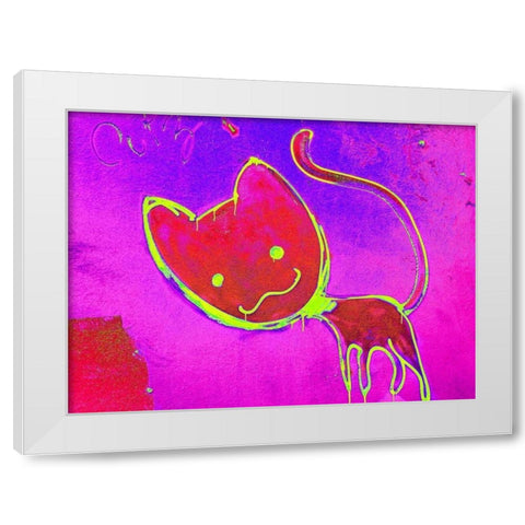 Katze 4 White Modern Wood Framed Art Print by Weissing, Gerd