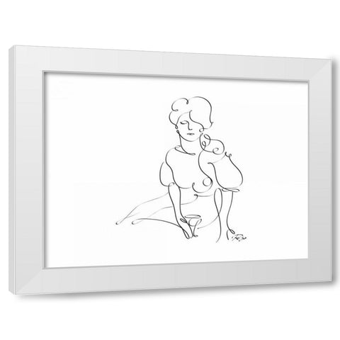 Drinker White Modern Wood Framed Art Print by Mahdavi, Gholam Reza