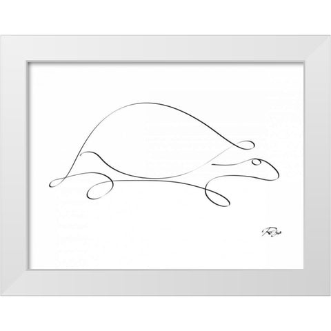 Turtle White Modern Wood Framed Art Print by Mahdavi, Gholam Reza
