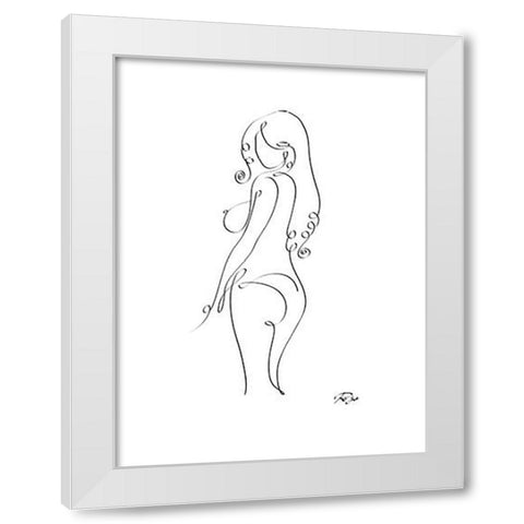 Naked II White Modern Wood Framed Art Print by Mahdavi, Gholam Reza