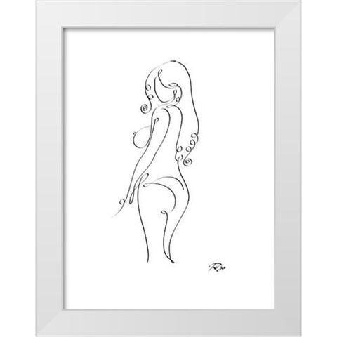 Naked II White Modern Wood Framed Art Print by Mahdavi, Gholam Reza