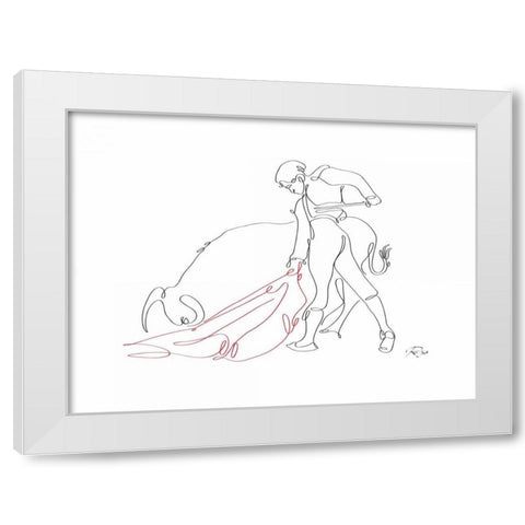 Matador 02 White Modern Wood Framed Art Print by Mahdavi, Gholam Reza