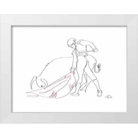 Matador 02 White Modern Wood Framed Art Print by Mahdavi, Gholam Reza