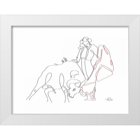 Matador 03 White Modern Wood Framed Art Print by Mahdavi, Gholam Reza