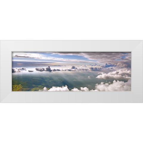 Lichtflut White Modern Wood Framed Art Print by Dietz, Hajo