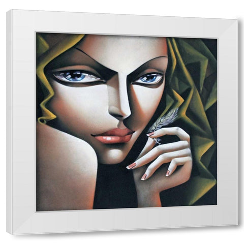 Flaum White Modern Wood Framed Art Print by Tsantekidou, Rose
