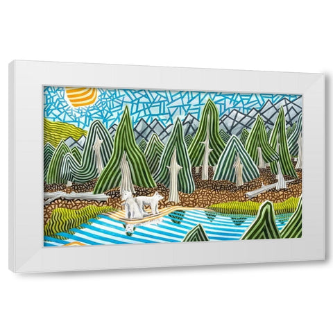 En tierras salvajes White Modern Wood Framed Art Print by Ortas, Javier