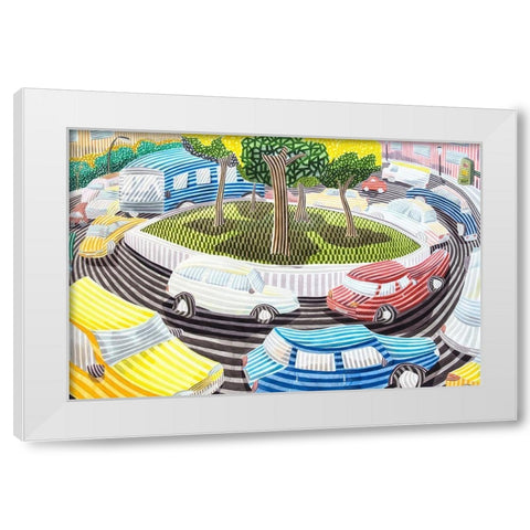 La glorieta White Modern Wood Framed Art Print by Ortas, Javier