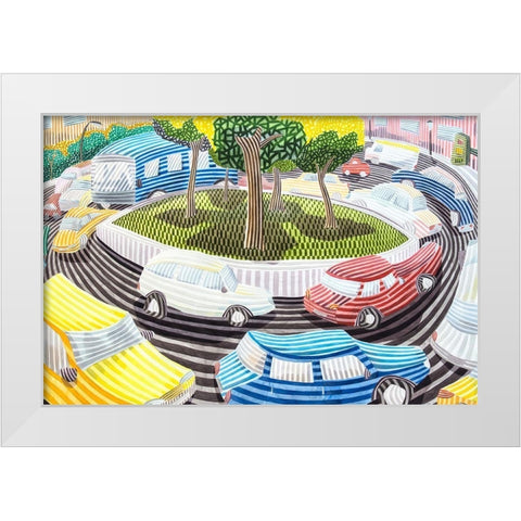 La glorieta White Modern Wood Framed Art Print by Ortas, Javier