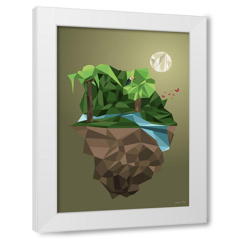 Junglepflanze White Modern Wood Framed Art Print by LÃ¤er, Josephine