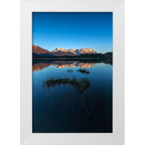 Das letzte Licht, irgendwo in Bayern White Modern Wood Framed Art Print by Scholz, Markus