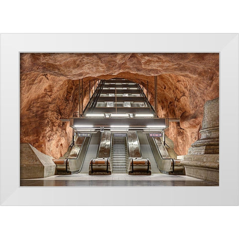 Radhuset White Modern Wood Framed Art Print by Belhadi, Michael