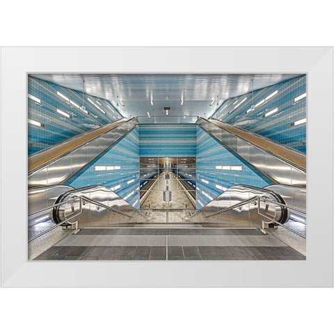 Ãœberseequartier No. 1 White Modern Wood Framed Art Print by Belhadi, Michael