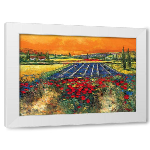 Provence White Modern Wood Framed Art Print by Madjid