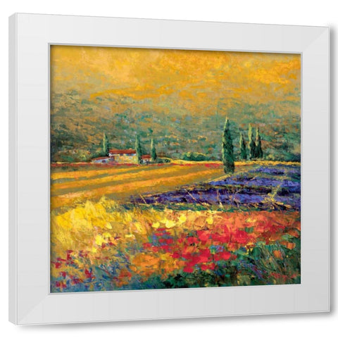 Toskana II White Modern Wood Framed Art Print by Madjid
