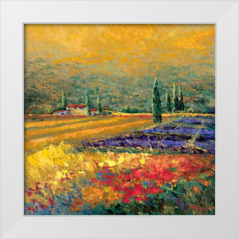 Toskana II White Modern Wood Framed Art Print by Madjid