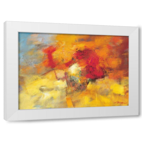 Coloring II White Modern Wood Framed Art Print by Madjid