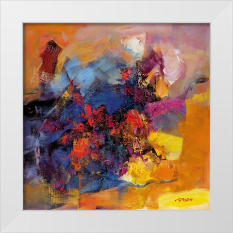 Coloring III White Modern Wood Framed Art Print by Madjid