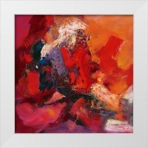 Coloring IV White Modern Wood Framed Art Print by Madjid