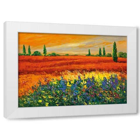 Toskana III White Modern Wood Framed Art Print by Madjid