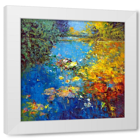 Idyll I White Modern Wood Framed Art Print by Madjid