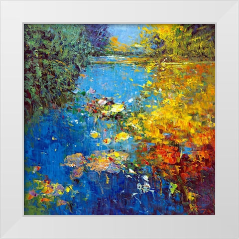 Idyll I White Modern Wood Framed Art Print by Madjid