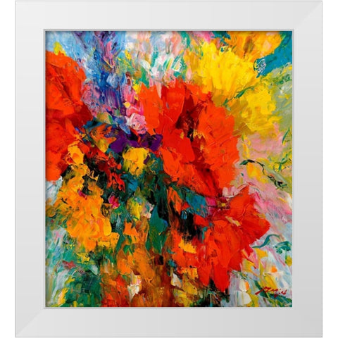 Blumenfreude II White Modern Wood Framed Art Print by Madjid