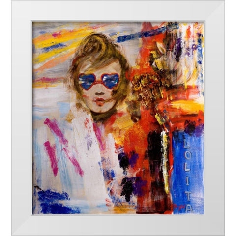 Lolita White Modern Wood Framed Art Print by Madjid