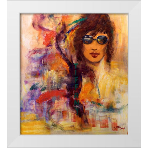 Tiffany White Modern Wood Framed Art Print by Madjid