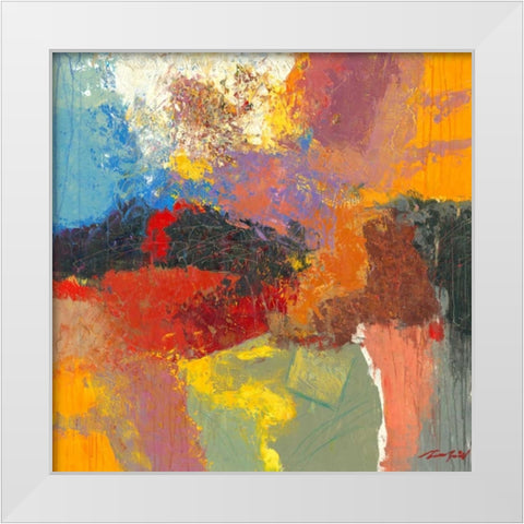 Abstract I White Modern Wood Framed Art Print by Madjid