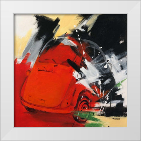 Isetta White Modern Wood Framed Art Print by Kirsch-Ulbricht, Monika