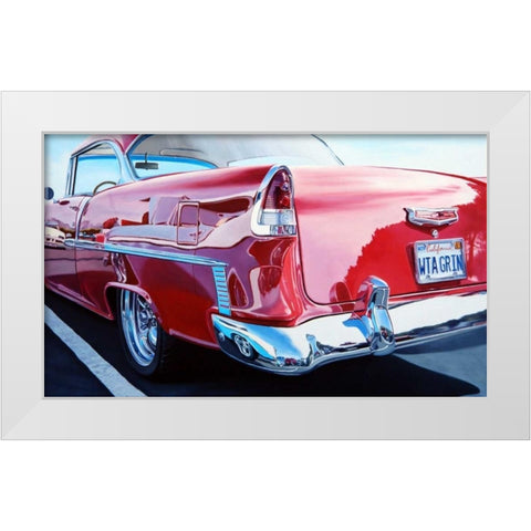 Chevy on Chevy Reflections White Modern Wood Framed Art Print by Schuh, Michael