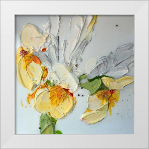 Iris White Modern Wood Framed Art Print by Beletti, Nicole