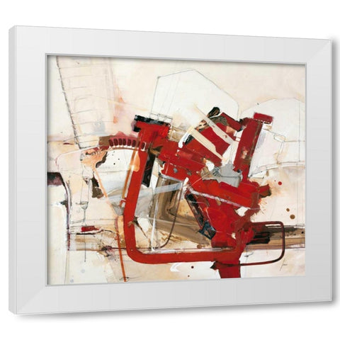 Wenn die roten Wellen White Modern Wood Framed Art Print by Mayer, Norbert