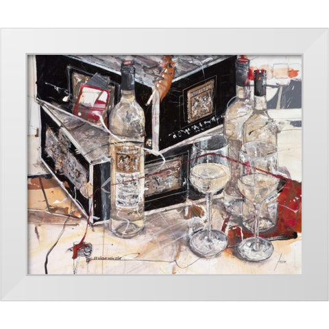 Es wird a Wein sein White Modern Wood Framed Art Print by Mayer, Norbert