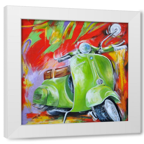 Vespa I White Modern Wood Framed Art Print by Colle, Pasquale