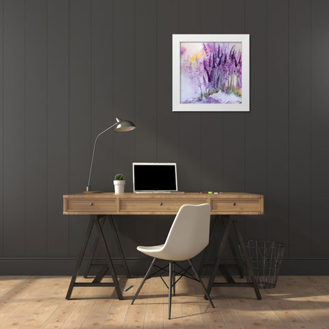 Lavendel II White Modern Wood Framed Art Print by Ruther, Petra
