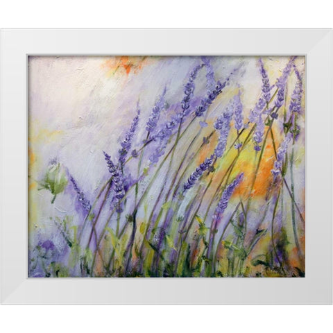 Lavendel III White Modern Wood Framed Art Print by Ruther, Petra